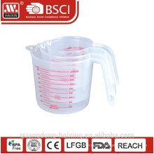 Copo de medida de plástico de 250ml, 500ml, 1000ml